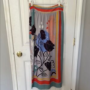 Anthropologie Maeve Multicolor Floral Maxi Skirt